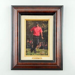 Signed Scott Medlock " Tiger" Woods, Giclee Canvas Print in Wood Frame